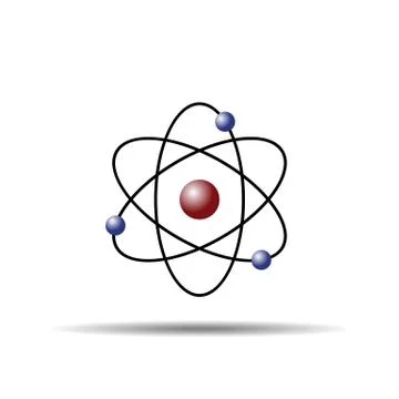 Atom molecule symbol, flat icon Stock Illustration