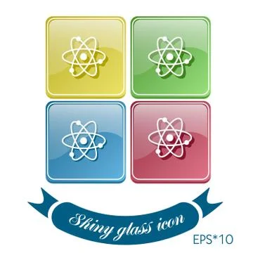 The atom, molecule. symbol icon of physics or chemistry . the study of scienc Stock-Illustration