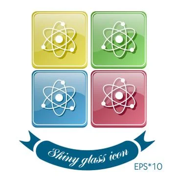 The atom, molecule. symbol icon of physics or chemistry . the study of scienc Stock-Illustration