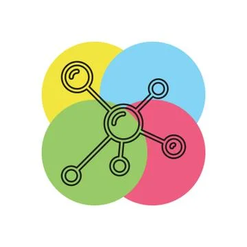 Atom molecules vector icon Illustrazione stock