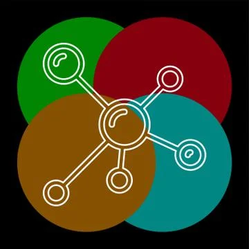 Atom molecules vector icon Stock Illustration