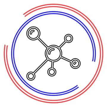 Atom molecules vector icon Stock Illustration