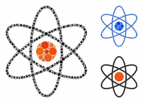 Atom Mosaic Icon of Round Dots Illustrazione stock