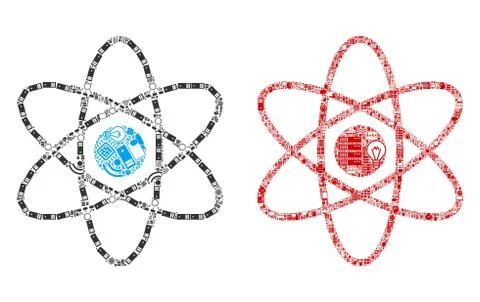 Atom Mosaic Icons for BigData 스톡 일러스트