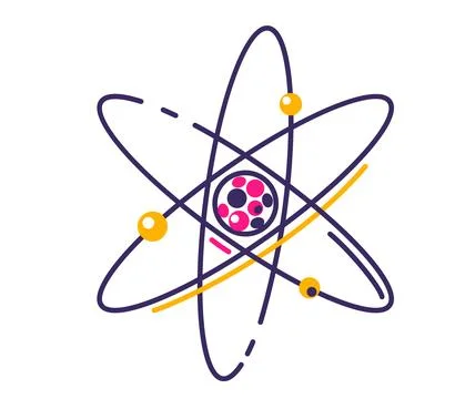 Atom nuclear pictogram vector illustration isolated on white background Stock Illustration