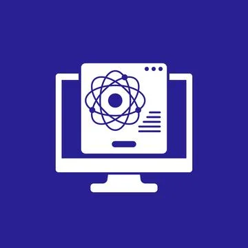 Atom, nuclear research vector icon Stock Illustration