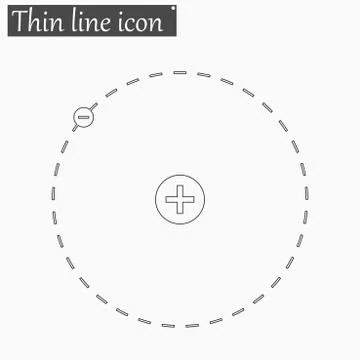 Atom with nucleus and electron icon Vector Style thin line 스톡 일러스트