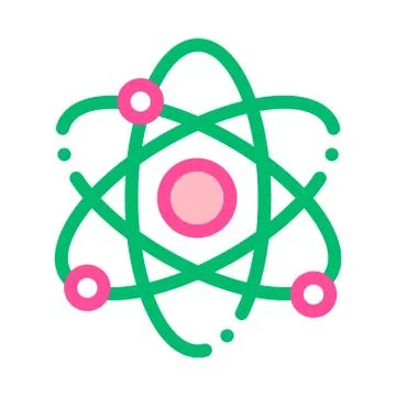 Atom Nucleus And Electron Vector Thin Line Icon Stock Illustration