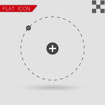 Atom with nucleus and electrons. Stock Illustration