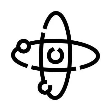 Atom nucleus with electrons orbiting science symbol Stock Illustration