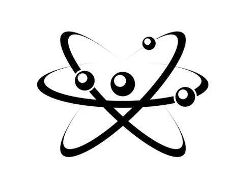 Atom with nucleus, proton, neutron and electron Illustrazione stock