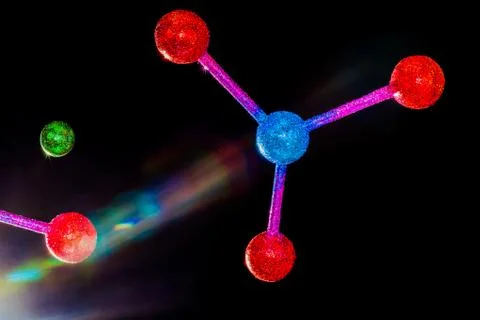Atom or molecule structure of Barium Nitrate Stock Photos