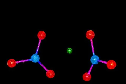 Atom or molecule structure of Barium Nitrate 스톡 사진