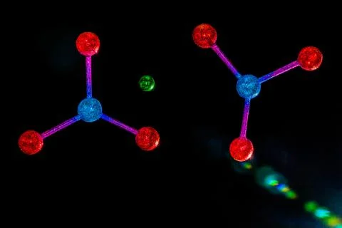 Atom or molecule structure of Barium Nitrate Stock Photos