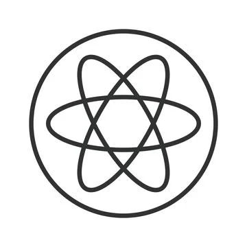 Atom or molecule structure, icon in line design. Atom, science, molecule Stock Illustration