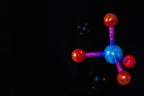 Atom or molecule structure of Methane 스톡 사진