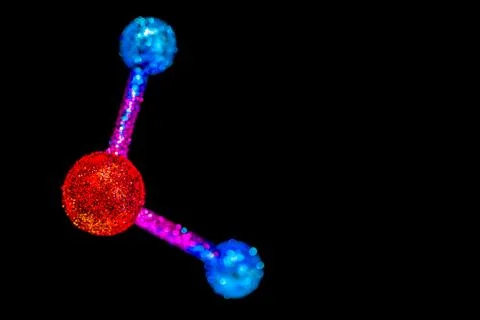 Atom or molecule structure of water 스톡 사진