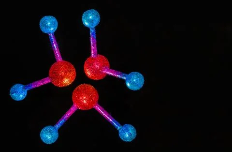 Atom or molecule structure of water Stock Photos