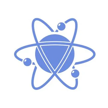 Atom with orbiting electron Stock Illustration