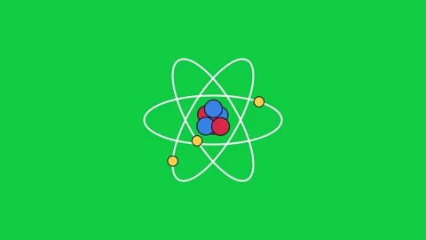 Atom with orbiting electrons science loading animation Vidéo 348279965