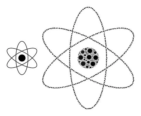 Atom Orbits Icon - Infection Composition Illustrazione stock