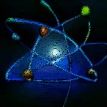 Atom Painting Concept #11 Stock Illustration