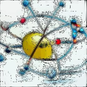 Atom Painting Concept #19 Stock Illustration