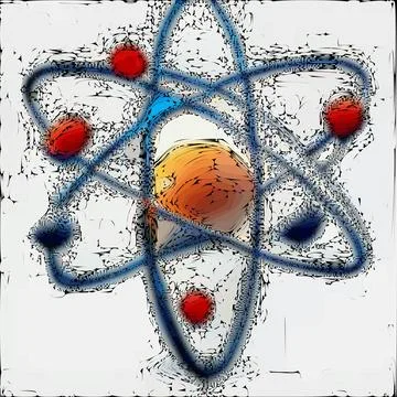 Atom Painting Concept #7 Stock Illustration