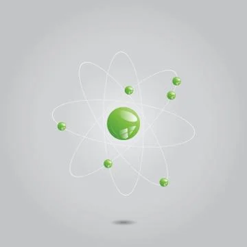 Atom part on grey background. Stock Illustration