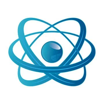 Atom part on white background. Stock Illustration