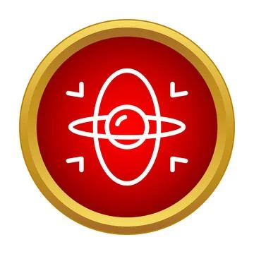 Atom particle icon representing science and energy イラスト素材
