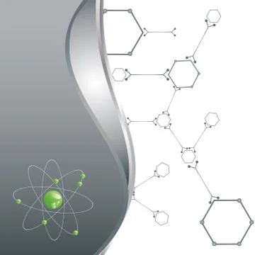 Atom parts on white background. Stock Illustration