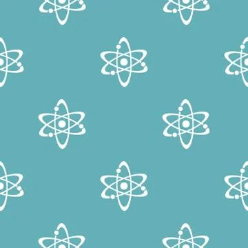Atom pattern seamless blue Stock Illustration