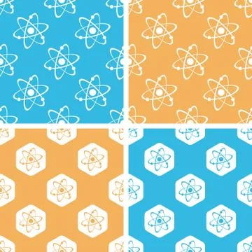 Atom pattern set, colored 스톡 일러스트