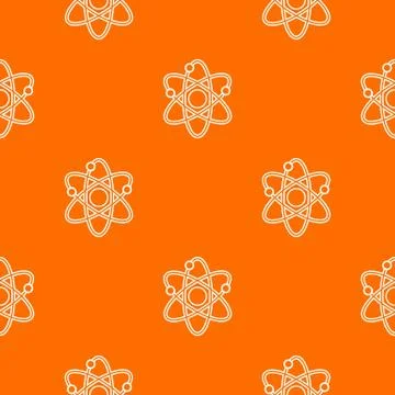 Atom pattern vector orange Stock Illustration