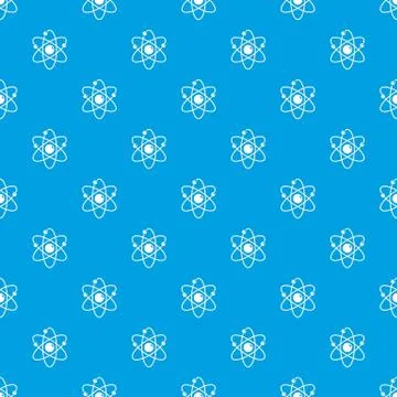 Atom pattern vector seamless blue Stock Illustration