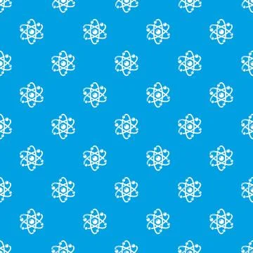 Atom pattern vector seamless blue Stock Illustration
