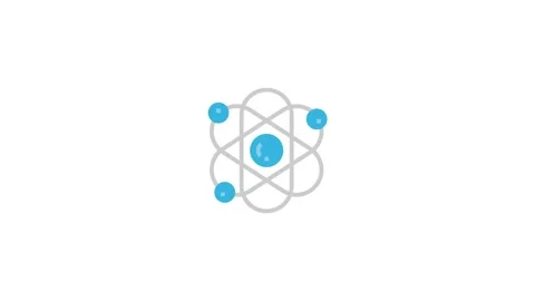 Atom, Physics, Science icon animation for Education motion graphics Stock Footage 149820407