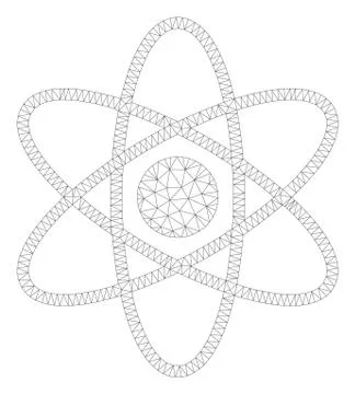 Atom Polygonal Frame Vector Mesh Illustration 库存插图