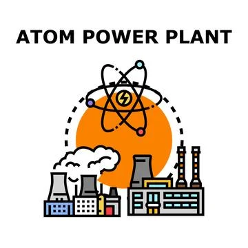 Atom power plant generating clean energy concept Stock Illustration