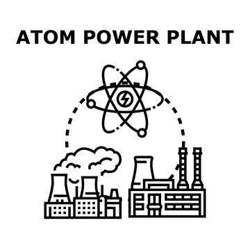 Atom power plant generating clean energy concept 스톡 일러스트