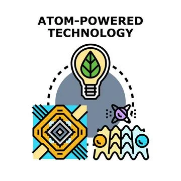 Atom powered technology concept for green energy development 스톡 일러스트