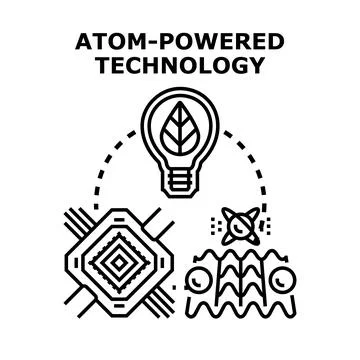 Atom powered technology concept for green energy development 스톡 일러스트