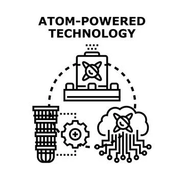 Atom powered technology concept vector illustration Stock Illustration