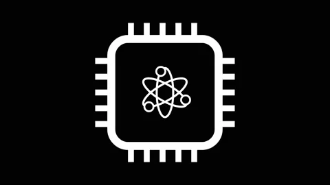 Atom quantum line icon set. Data security technology Video stock 150173306