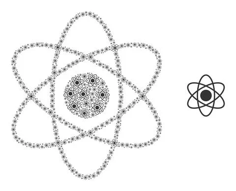 Atom Recursive Collage of Atom Icons Illustrazione stock