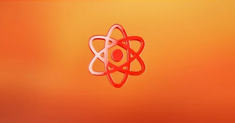 Atom Red 3d Icon Stock Footage 69806997