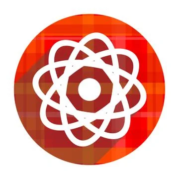 Atom red flat icon isolated. 库存插图