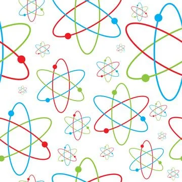 Atom repeat science inspired background with a repeating atom image Copyri... Foto stock