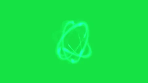 Atom Rotating Orbit Animation Effect Green Screen Background Stock Footage 303385406